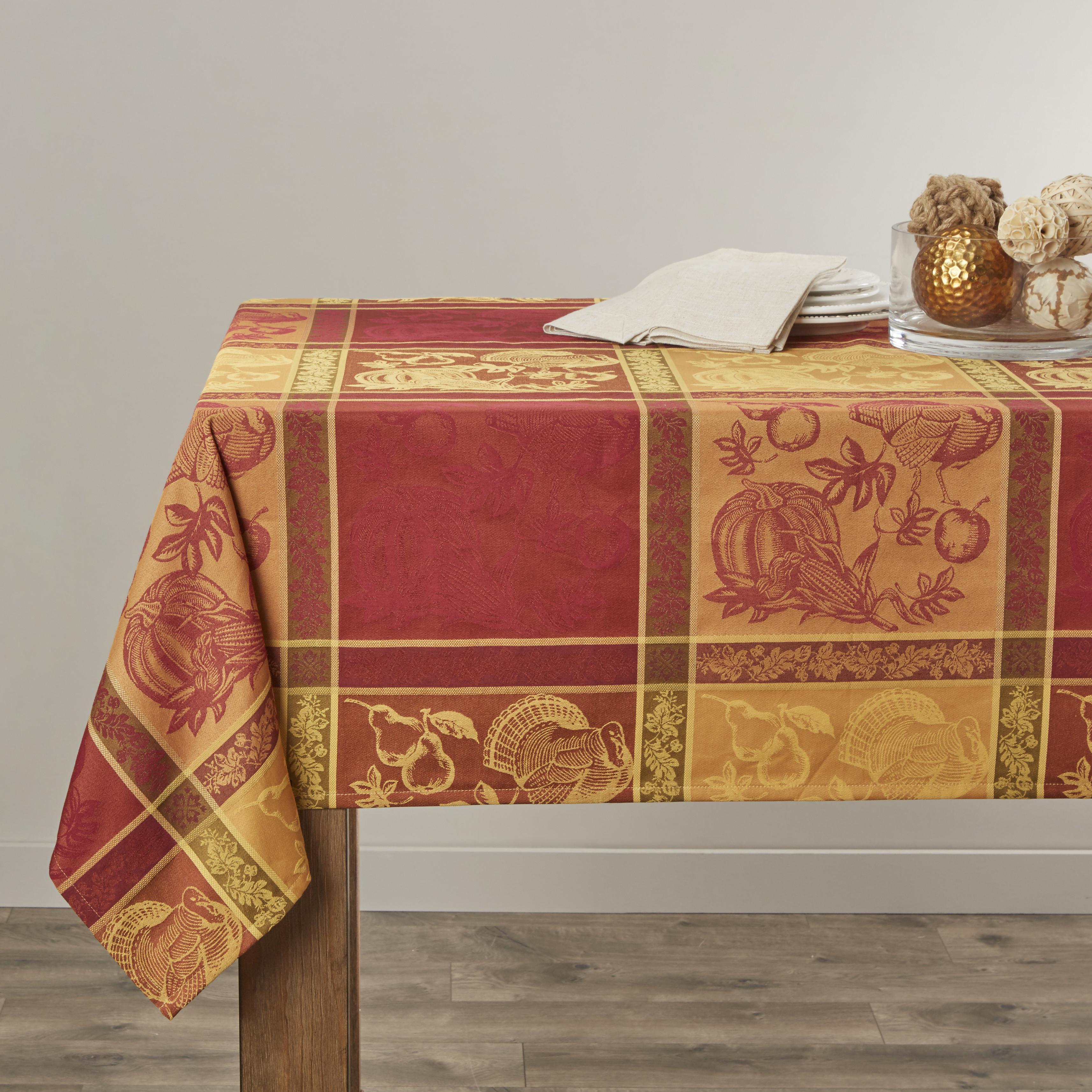 Thanksgiving Table Cloth
 Saro Thanksgiving Tablecloth & Reviews