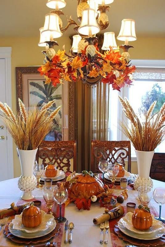 Thanksgiving Table Decorations Pinterest
 Beautiful Thanksgiving Table & Chandelier s