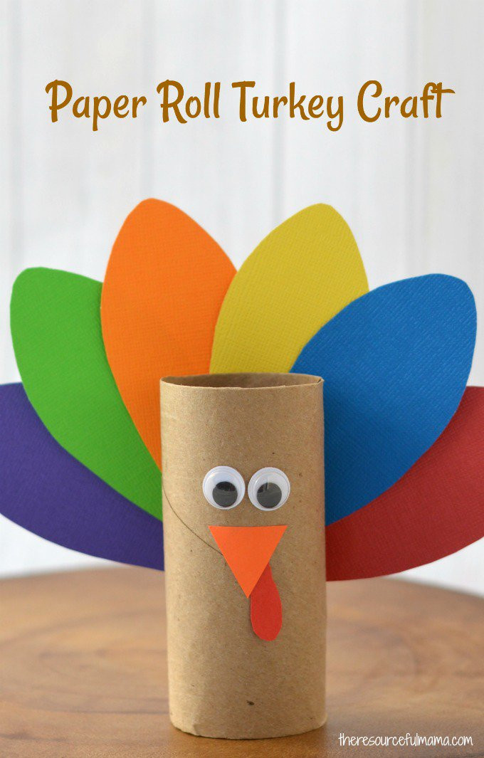 Thanksgiving Toilet Paper Roll Crafts
 Paper Roll Turkey Craft for Kids The Resourceful Mama