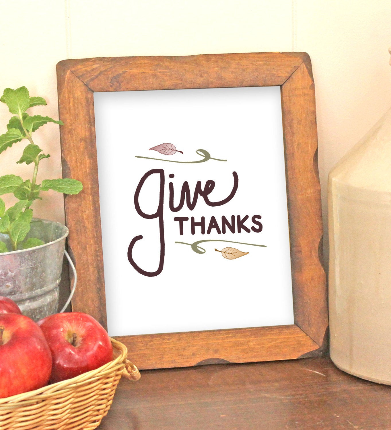 Thanksgiving Wall Decor
 Thanksgiving Wall Art Printable Give Thanks by VLHamlinDesign