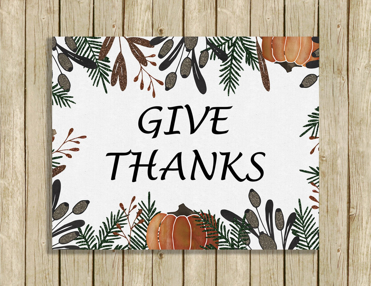 Thanksgiving Wall Decor
 printable Thanksgiving wall art Give Thanks instant 8