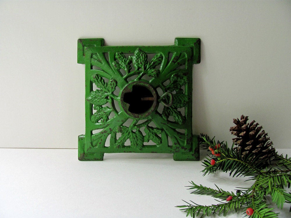 The Rooftop Christmas Tree Cast
 Vintage Christmas Tree Stand Cast Iron Ornate by HilltopTimes