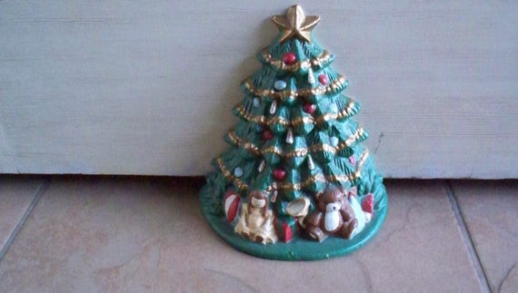 The Rooftop Christmas Tree Cast
 Vintage Christmas Tree Door Stop Cast Iron Tree Christmas