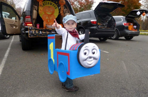 Thomas The Train Costume DIY
 All Aboard for a DIY Train Halloween Costume