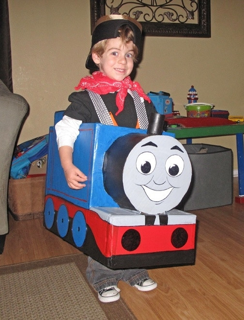 Thomas The Train Costume DIY
 21 Killer Upcycled Halloween Costumes you Can Make with a Box