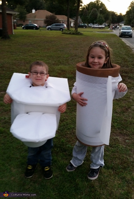 Toilet Paper Halloween Costume
 Toilet and Toilet Paper Costume