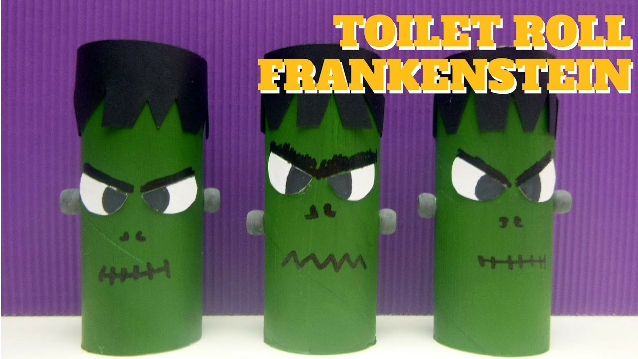 Toilet Paper Halloween Crafts
 Halloween Crafts Toilet Paper Roll Frankenstein Toilet