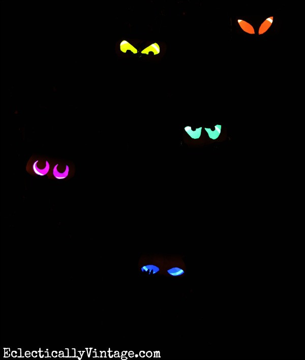 Toilet Paper Halloween Eyes
 How to Make Glow Stick Eyes at Eclectically Vintage