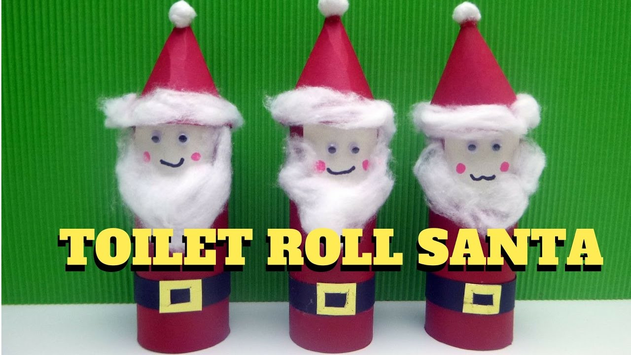 Toilet Paper Roll Christmas Crafts
 Christmas Craft Toilet Paper Roll Santa Claus Toilet