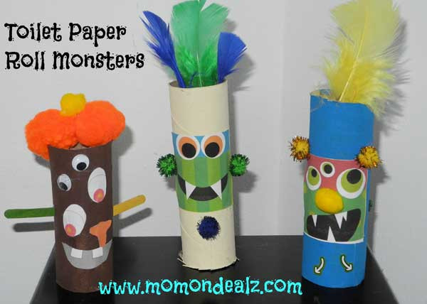 Toilet Paper Roll Halloween Craft
 Halloween Crafts for Kids Toilet Paper Roll Monsters