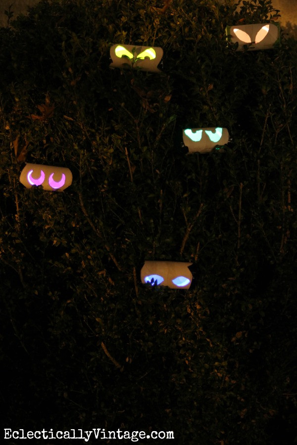 Toilet Paper Roll Halloween Eyes
 How to Make Glow Stick Eyes at Eclectically Vintage
