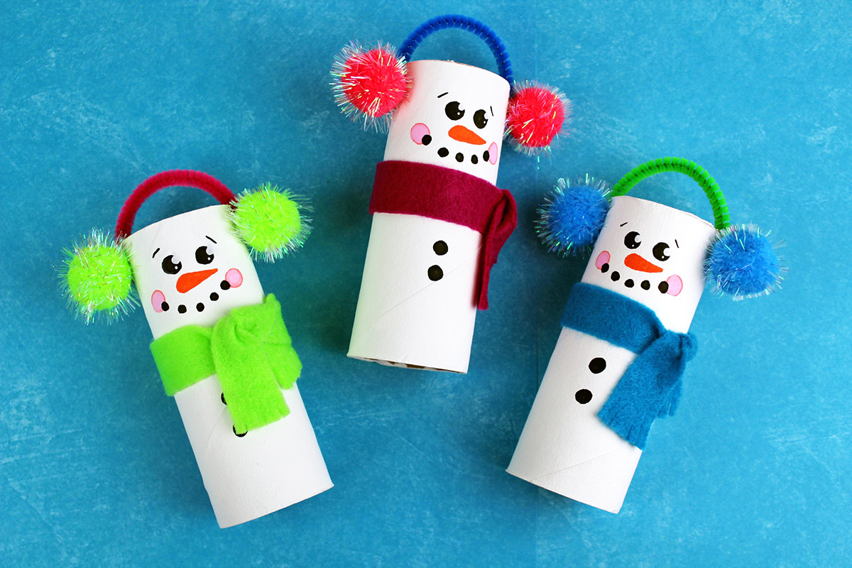 Toilet Paper Tube Christmas Crafts
 Recycled Toilet Paper Tube Christmas Snowmen Craft