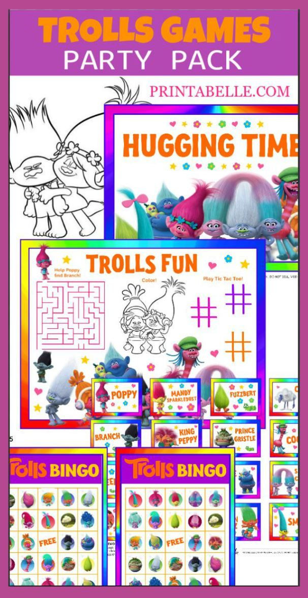 Trolls Birthday Party Games
 Trolls Party Games Pack Party Printables