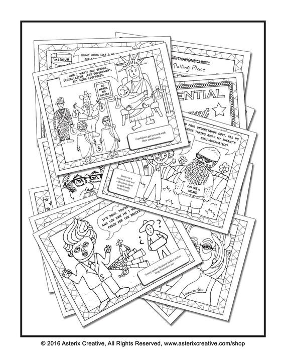 Trump Adult Coloring Book
 Funny Adult Coloring Book Download Printables by