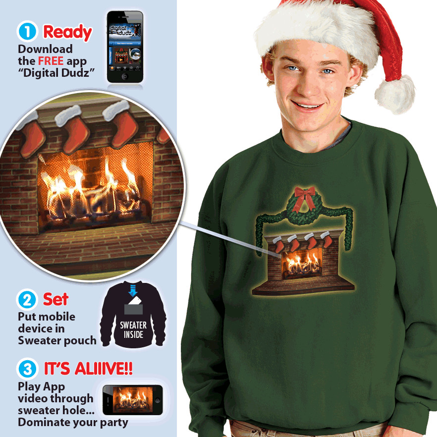 Ugly Christmas Sweater With Fireplace
 Christmas sweaters light up with GIFs NY Daily News