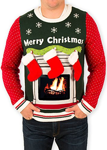 Ugly Christmas Sweater With Fireplace
 Festified Men s Ipad Tablet Fireplace Ugly Christmas