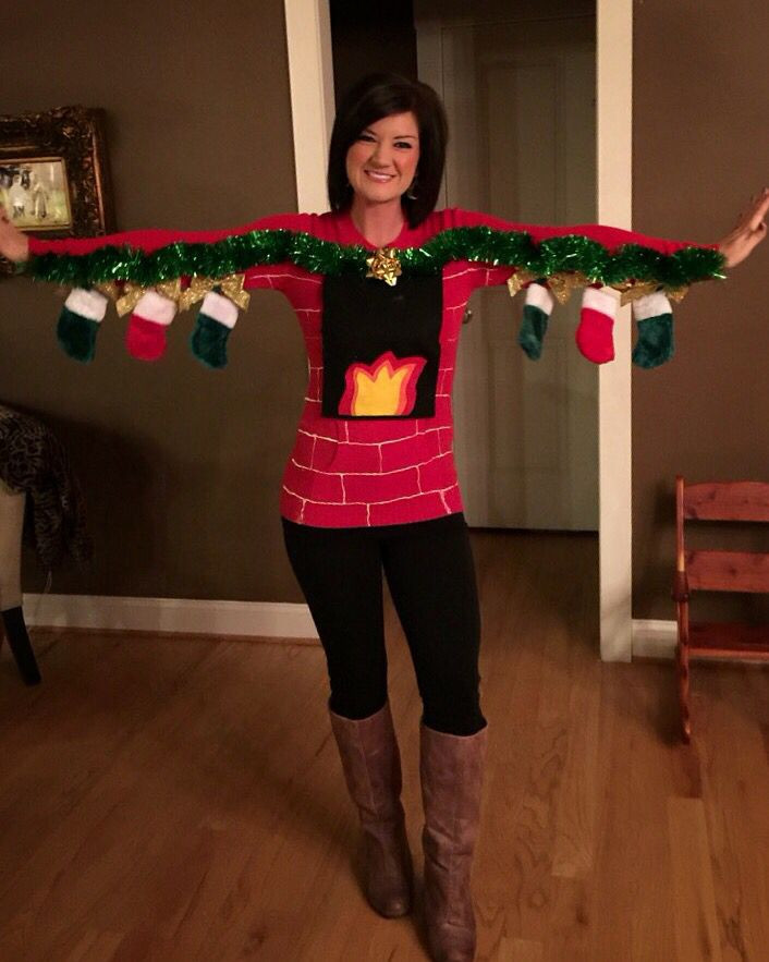 Ugly Christmas Sweater With Fireplace
 Human fireplace ugly Christmas sweater