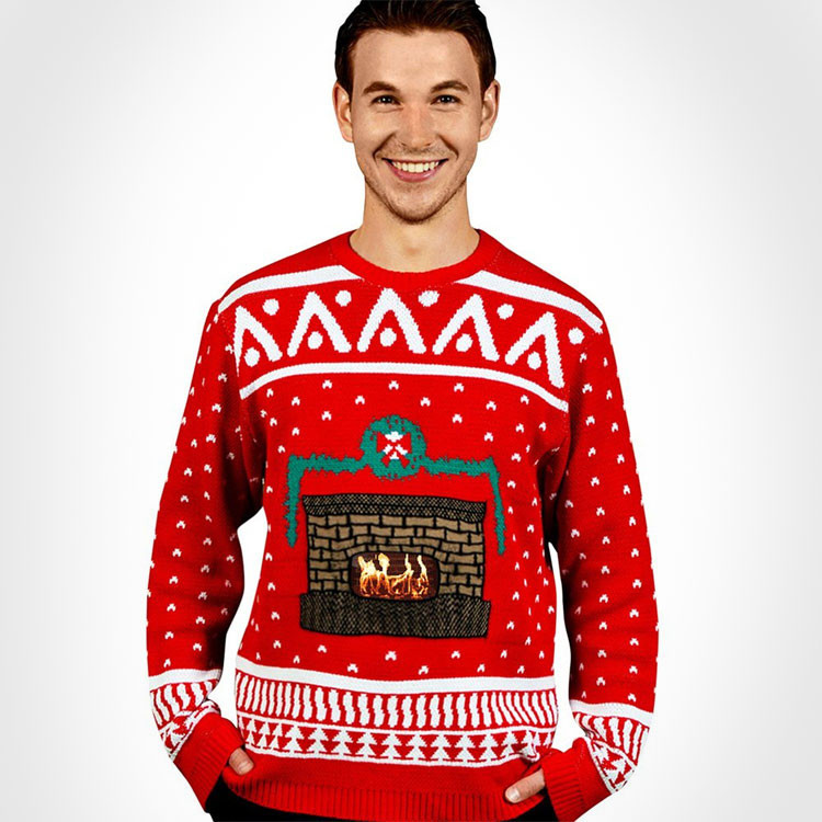 Ugly Christmas Sweater With Fireplace
 Ugly Christmas Sweater Uses Your Smart Phone To Display An