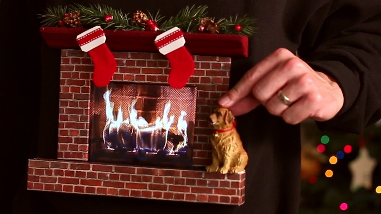 Ugly Christmas Sweater With Fireplace
 Burning Fireplace Ugly Christmas Sweater w an iPad