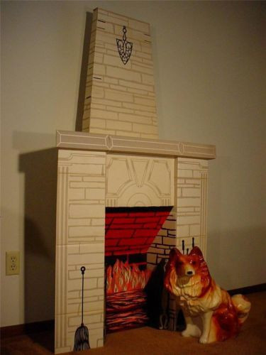 Vintage Christmas Cardboard Fireplace
 61 best images about Vintage Cardboard Fireplaces on