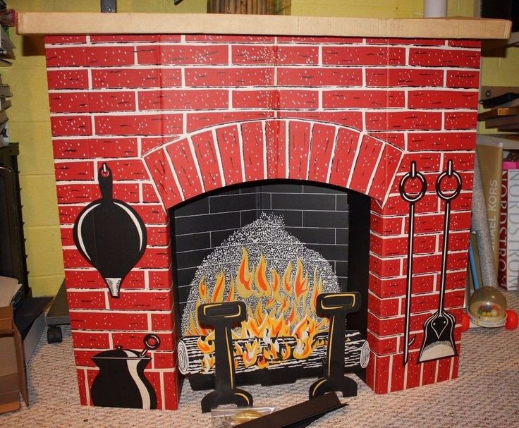 Vintage Christmas Cardboard Fireplace
 Best 25 Cardboard fireplace ideas on Pinterest