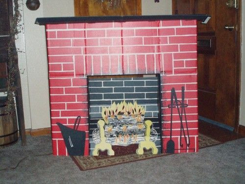 Vintage Christmas Cardboard Fireplace
 Vintage Toymaster Life Size Cardboard Fireplace for Christmas
