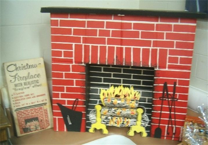 Vintage Christmas Cardboard Fireplace
 Vintage cardboard Christmas fireplace My Style
