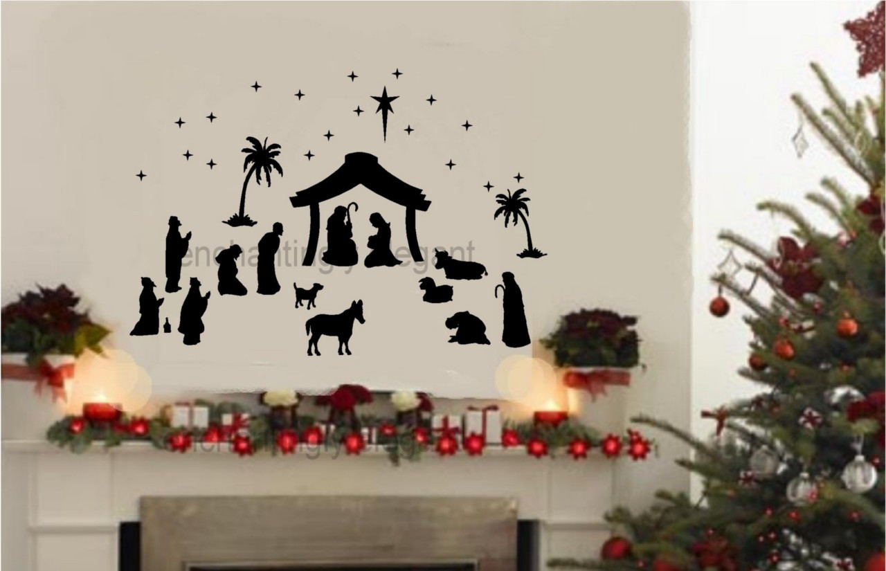 Wall Christmas Decor
 36 Piece Nativity Set Vinyl Decal Wall Stickers