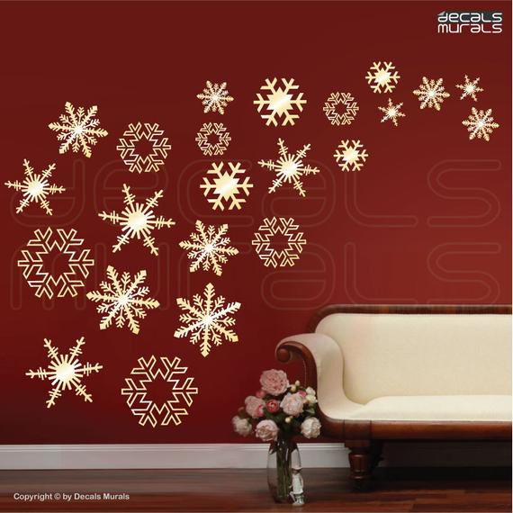 Wall Decor For Christmas
 Wall decals SNOWFLAKES FALLING Holidays Christmas wall decor