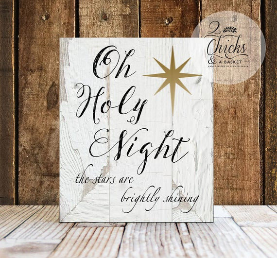 Wall Decor For Christmas
 Oh Holy Night Sign Christmas Wall Decor Christmas Wall Sign