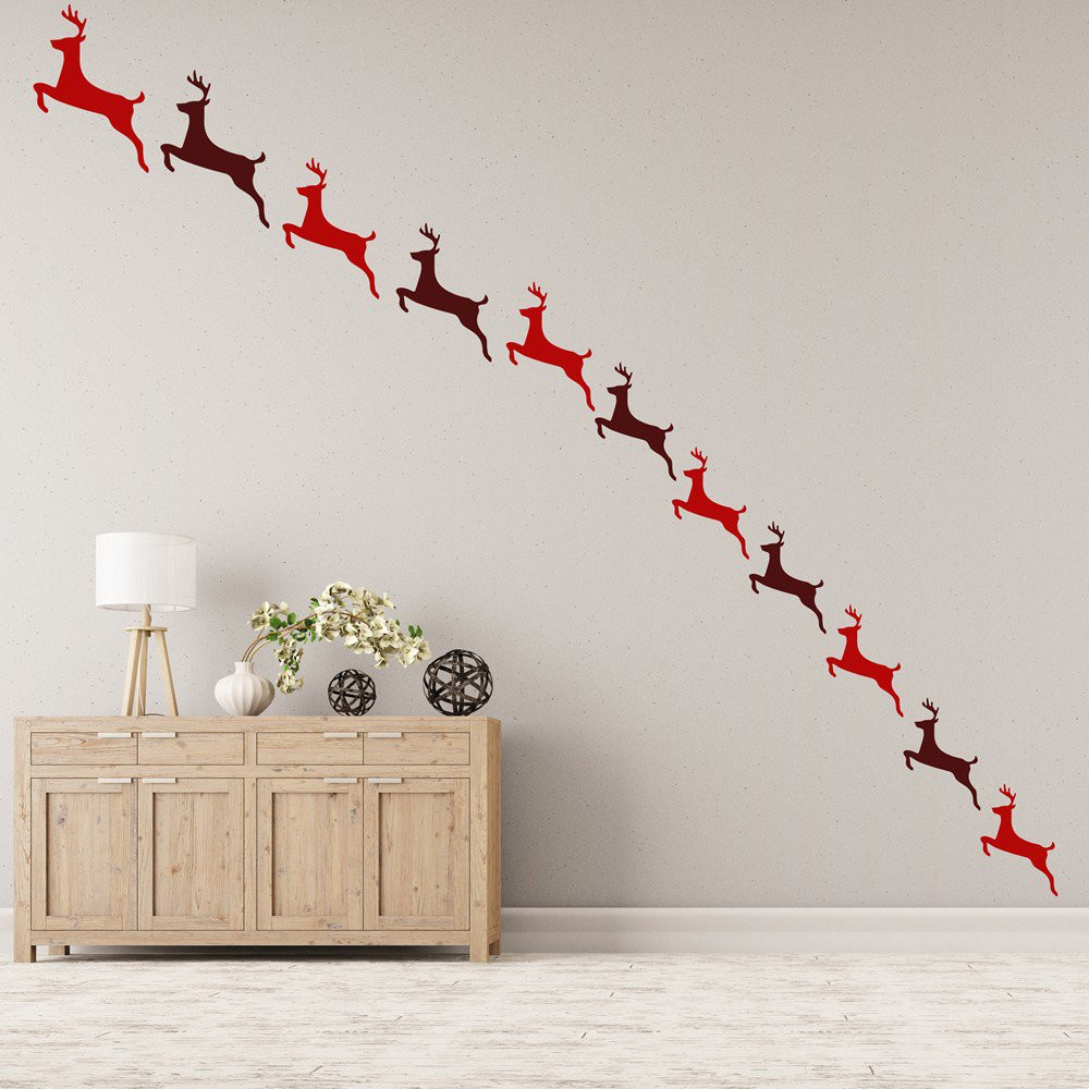 Wall Decor For Christmas
 Reindeer Wall Sticker Pack Festive Christmas Wall Decal