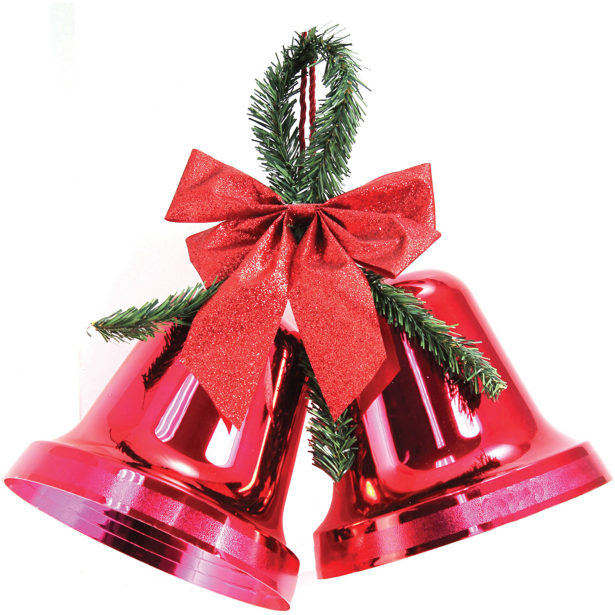 Walmart Christmas Decorations Indoor
 Holiday Time Christmas Decor 9 5" Double Bell Red Indoor