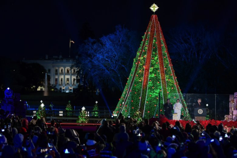 White House Christmas Tree Lighting
 Trumps light National Christmas Tree south of White House