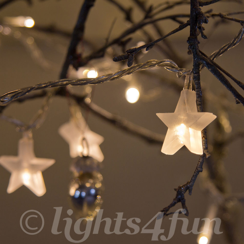 White Indoor Christmas Lights
 Star Fairy Lights 30 Warm White LED Indoor Bedroom