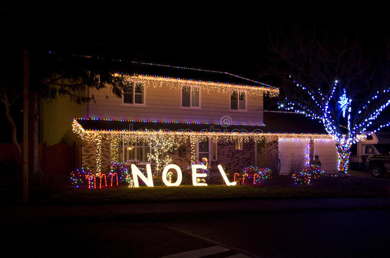Whole House Christmas Lighting
 Christmas Lights House Royalty Free Stock Image