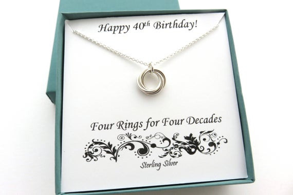 Women'S 40Th Birthday Gift Ideas
 40th Birthday Gifts for Women Sterling Silver Necklace 40th